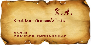 Kretter Annamária névjegykártya
